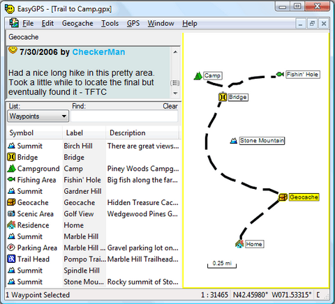EasyGPS Free (โปรแกรม GPS สร้างจุดบนแผนที่ เครื่อง GPS) : 
