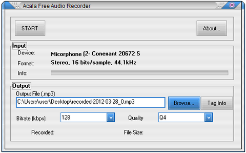 Acala Free Audio Recorder (โปรแกรมบันทึกเสียง ที่จิ๋วแต่แจ๋ว) : 