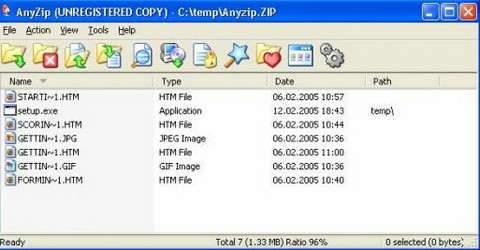 AnyZip (โปรแกรม AnyZip บีบอัด และ ขยายไฟล์ทุกรูปแบบ) : 