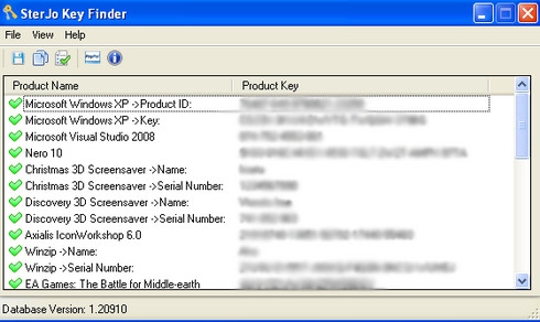 SterJo Key Finder (โปรแกรมดู Serial Number หรือ Product Keys ที่หายไป) : 