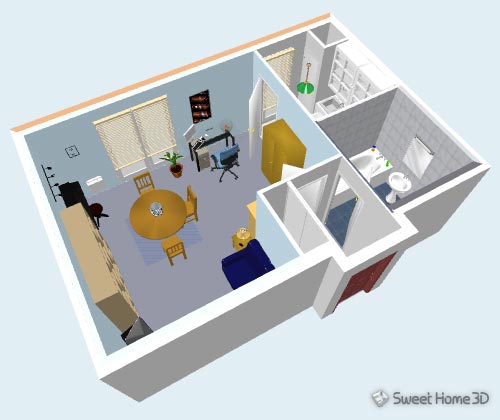 Sweet Home 3D (โปรแกรม Sweet Home ออกแบบภายใน 3 มิติ ฟรี) : 
