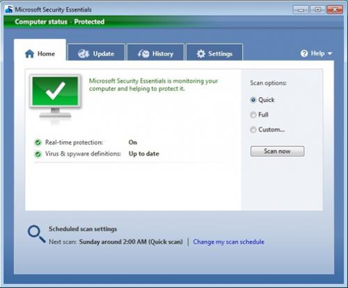 Microsoft Security Essentials (โปรแกรมป้องกันไวรัส จาก Microsoft) : 