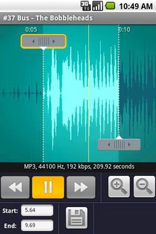 Ringdroid (App ทำ Ringtone เสียงเรียกเข้าจากไฟล์ MP3 ง่ายๆ) : 