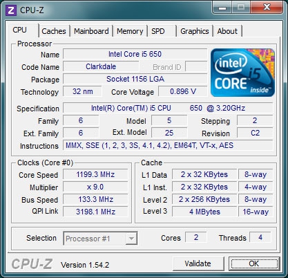 CPU-Z (โปรแกรม CPU-Z วัดดูความเร็ว CPU เครื่องคุณ) : 