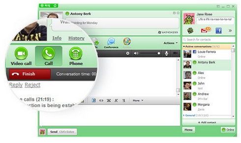 ICQ (I seek you) (โปรแกรมแชท ICQ ตรา ดอกไม้เขียว) : 