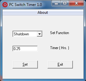 PC Switch Timer (โปรแกรม PC Switch Timer ตั้งเวลาปิดเครื่องคอม) : 