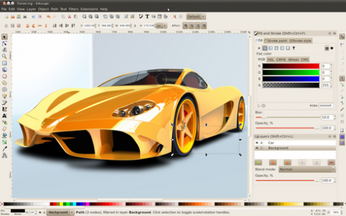 Inkscape (โปรแกรมแต่งภาพฟรี เหมือน Photoshop) : 