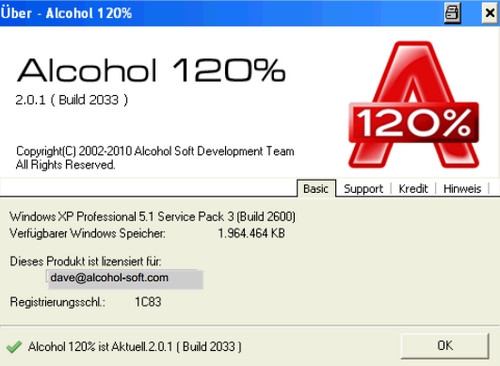 Alcohol 120 (โปรแกรมไรท์แผ่น จำลองไดร์ฟ CD DVD) : 