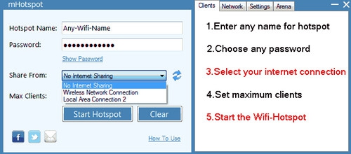 mHotspot (โปรแกรม mHotspot แชร์เน็ต โปรแกรมแชร์ Wifi) : 