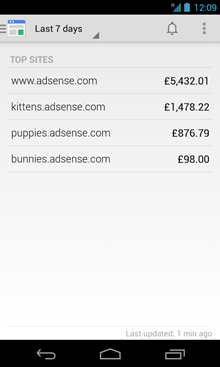 Google AdSense (App จัดการ Google AdSense บนแอนดรอยด์) : 