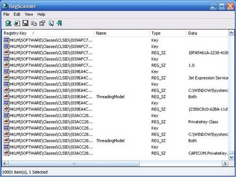 RegScanner (โปรแกรม Scan Registry จัดการไฟล์รีจิสทรี) : 