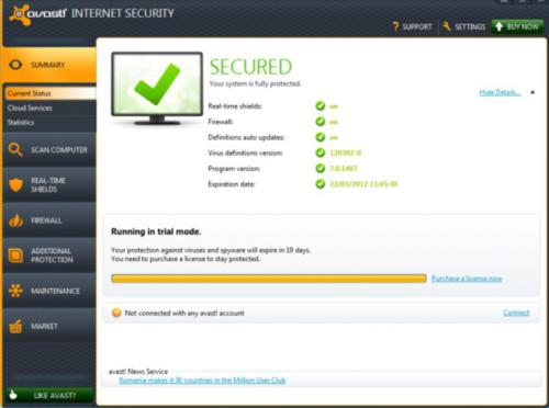 Avast Internet Security (โปรแกรมแอนตี้ไวรัส แอนตี้สปายแวรฺ์) : 