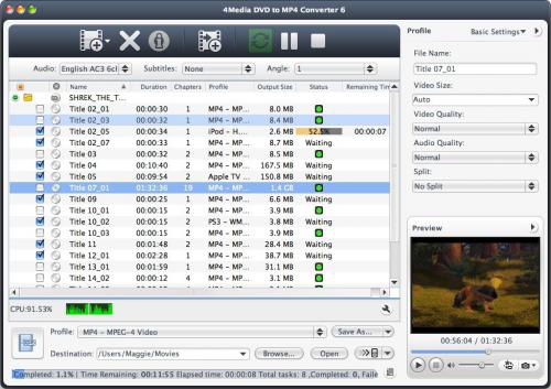 DVD to MP4 Converter for Mac : 