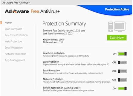 Ad-Aware Free Antivirus (โปรแกรม Ad-Aware โปรแกรมสแกนไวรัส Adaware ฟรี) : 