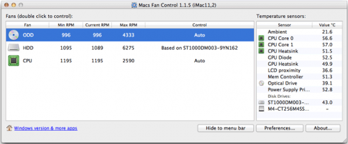 Macs Fan Control (โปรแกรมคุมพัดลมซีพียู บนเครื่องแมค) : 