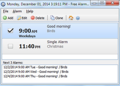 Free Alarm Clock (โปรแกรมนาฬิกาปลุกฟรี) : 