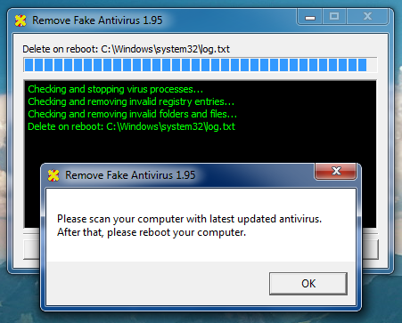 Remove Fake Antivirus (โปรแกรมลบ Antivirus ปลอม) : 