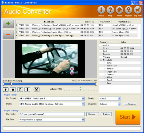 AimOne Audio/Video to MP3/WAV Converter : 