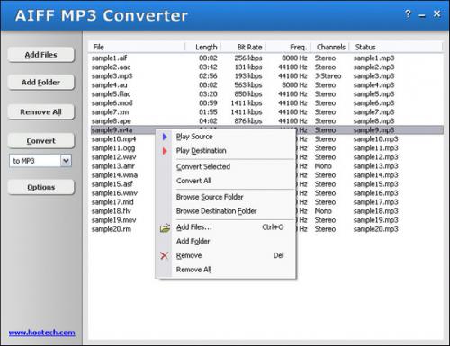AIFF MP3 Converter (โปรแกรมแปลงไฟล์ AIFF เป็น MP3 และ WAV) : 