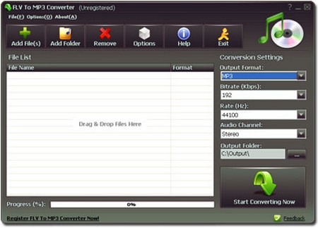 FLV to MP3 Converter (โปรแกรมแปลงไฟล์ FLV เป็น MP3) : 