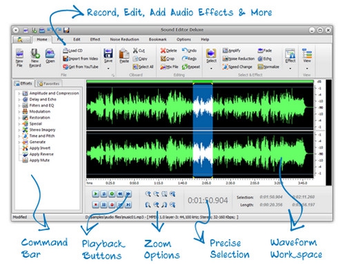 Sound Editor Deluxe (โปรแกรมเสียง ครบวงจร) : 