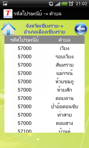 ThailandPostCode (App หารหัสไปรษณีย์ไทย ทั่วประเทศ) : 
