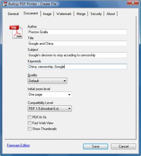 Bullzip PDF Printer (โปรแกรมแปลงไฟล์ PDF) : 
