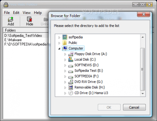 Free Hide Folder (โปรแกรม Free Hide Folder ซ่อนไฟล์ ล็อกไฟล์) : 