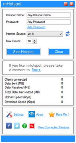 mHotspot (โปรแกรม mHotspot แชร์เน็ต โปรแกรมแชร์ Wifi) : 