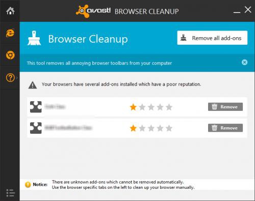 Avast Browser Cleanup (เครื่องมือลบ Plug-in ลบ Add-on ลบ Extension ของ เบราว์เซอร์) : 
