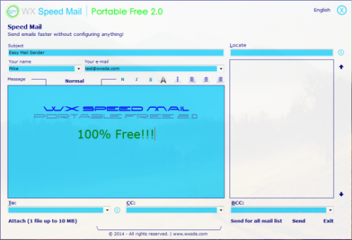 WX Speed Mail Portable Free (โปรแกรมส่งอีเมล WX Speed Mail) : 