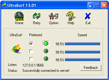 UltraSurf (โหลด UltraSurf โปรแกรมเข้าเว็บที่โดนบล็อก) : 