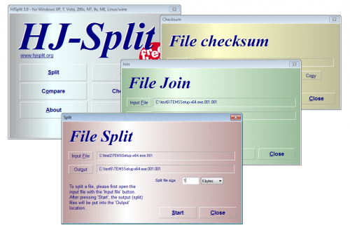 HJ Split (โปรแกรม HJ Split แยกไฟล์ รวมไฟล์ ตรวจสอบไฟล์) : 