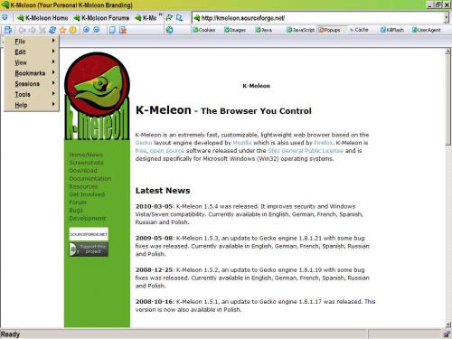 K-Meleon (โปรแกรม K-Meleon เล่นอินเทอร์เน็ตขนาดจิ๋ว ฟรี) : 