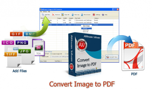 AWinware Convert Image to PDF : 