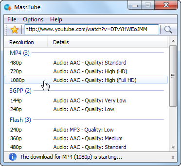 MassTube (โปรแกรม MassTube โหลดคลิป โหลดวิดีโอจากเว็บต่างๆ) : 