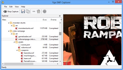 Yga SWF Capturer (โปรแกรมโหลดคลิปแฟลช Yga SWF Capturer) : 