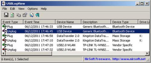 USBLogView (โปรแกรมดูประวัติการใช้ พอร์ต USB) : 