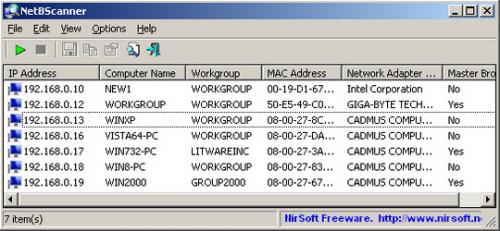 NetBScanner (โปรแกรมดู IP ดูชื่อเครื่อง ดู Workgroup ดู Mac Address ในวง LAN) : 