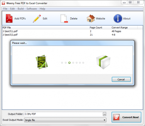 Weeny Free PDF to Excel Converter : 