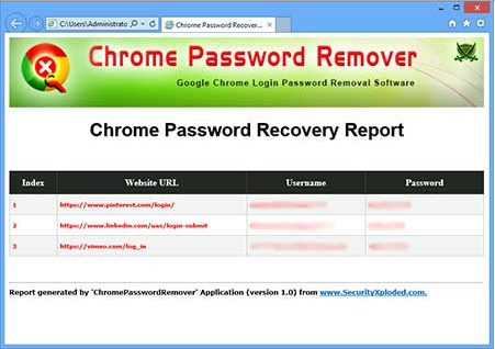 Chrome Password Remover : 