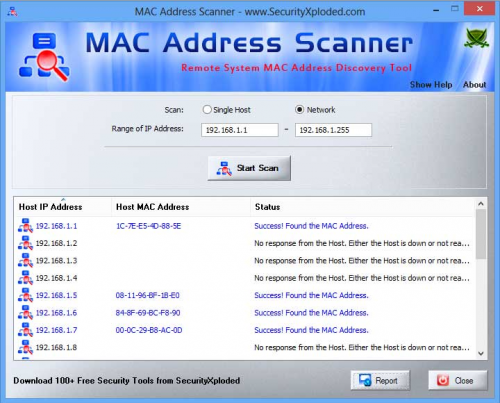 MAC Address Scanner : 
