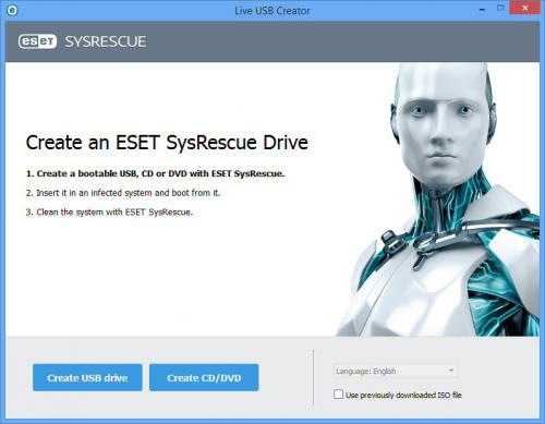 ESET SysRescue Live Creator (โปรแกรมบูทแผ่นคีย์สแกนไวรัส) : 