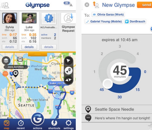 Glympse (App แผนที่ บอกตำแหน่ง) : 