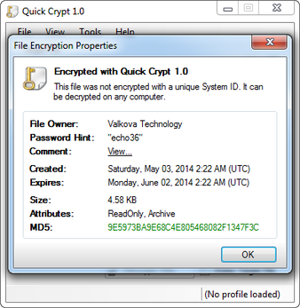 Quick Crypt (โปรแกรม Quick Crypt เข้ารหัส) : 