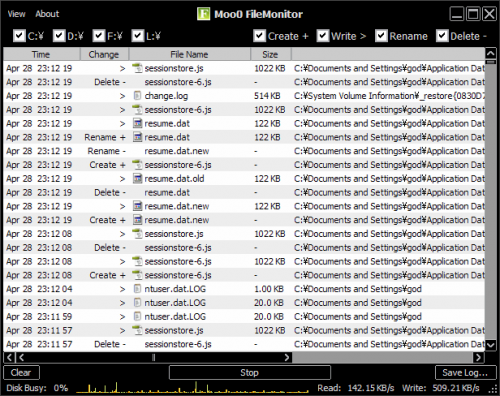 Moo0 File Monitor (โปรแกรม Moo0 File Monitor ดูการทำงานคอมฯ) : 