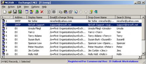 NK2Edit (โปรแกรมแก้ไข รายละเอียดไฟล์ NK2 สำหรับ Outlook) : 