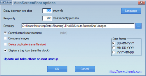 AutoScreenShot (โปรแกรมจับภาพหน้าจอฟรี) : 