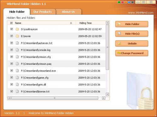 WinMend Folder Hidden (โปรแกรม WinMend ซ่อนไฟล์หรือโฟลเดอร์) : 