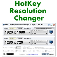 HotKey Resolution Changer (โปรแกรม HotKey เปลี่ยนความละเอียดจอ) : 